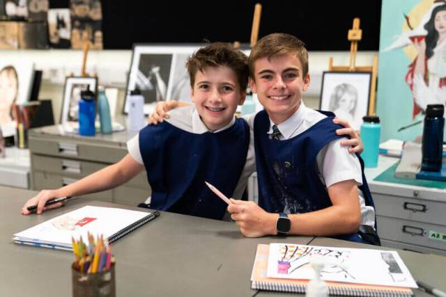 IB students in art class at Australian International School Singapore