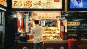 Singapore hawker centre with local cuisine