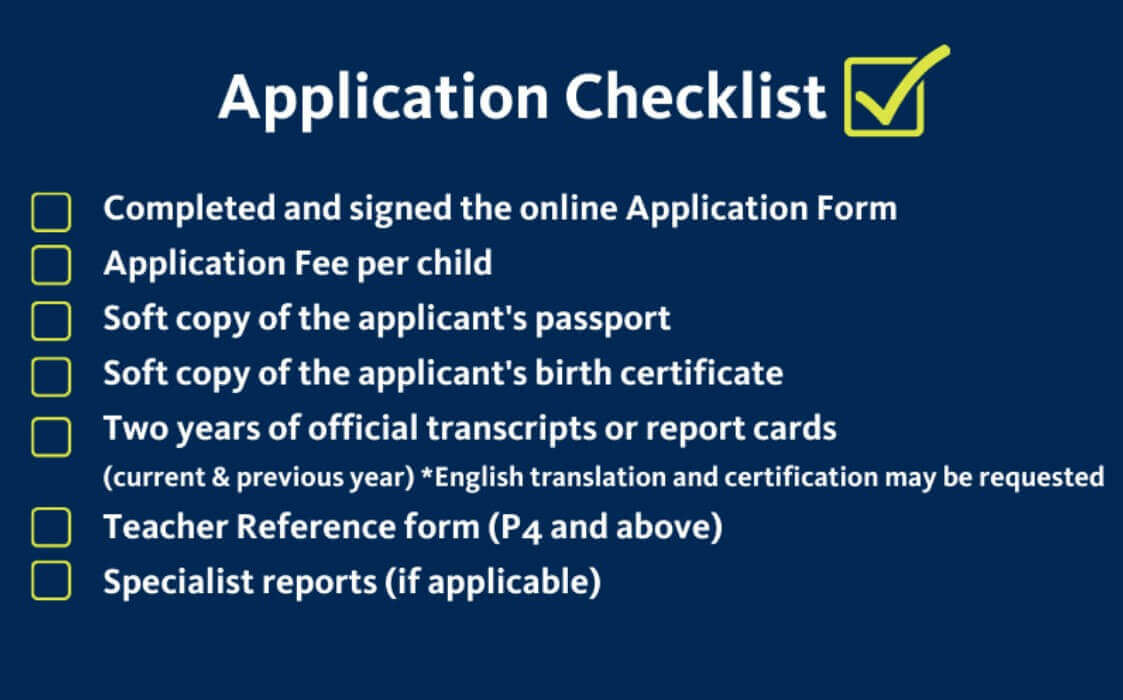 AIS Application Checklist - Australian International School (AIS)