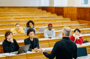 Students in classroom learning environment